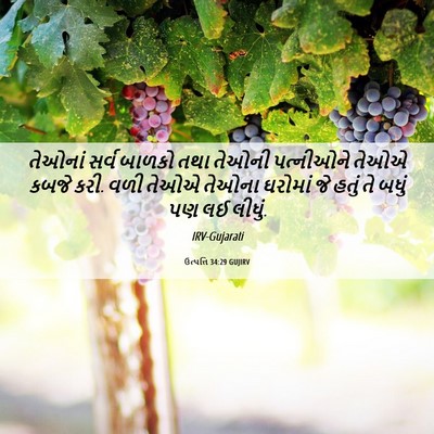 Picture 06 - ઉત્પત્તિ 34:29 GUJIRV - તેઓનાં સર્વ બાળકો - Bible Verse Picture