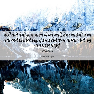 Picture 06 - ઉત્પત્તિ 38:29 GUJIRV - પછી તેણે તેનો હાથ - Bible Verse Picture