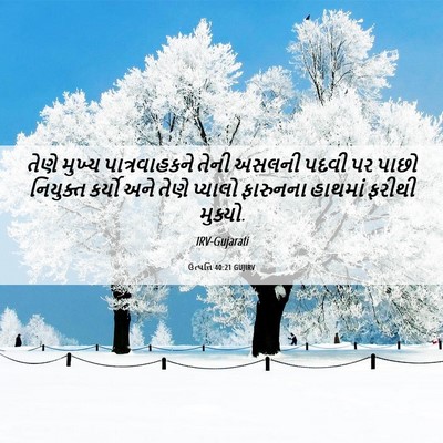 Picture 06 - ઉત્પત્તિ 40:21 GUJIRV - તેણે મુખ્ય - Bible Verse Picture
