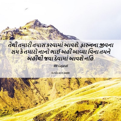 Picture 06 - ઉત્પત્તિ 42:15 GUJIRV - તેથી તમારી તપાસ - Bible Verse Picture
