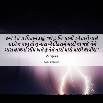 Picture 06 - ઉત્પત્તિ 42:37 GUJIRV - રુબેને તેના - Bible Verse Picture