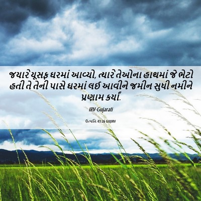Picture 06 - ઉત્પત્તિ 43:26 GUJIRV - જયારે યૂસફ ઘરમાં - Bible Verse Picture