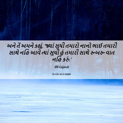 Picture 06 - ઉત્પત્તિ 44:23 GUJIRV - અને તેં અમને - Bible Verse Picture