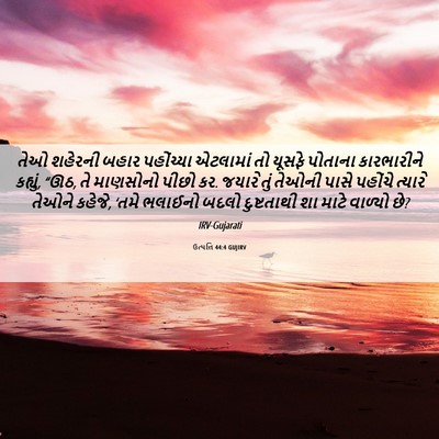 Picture 06 - ઉત્પત્તિ 44:4 GUJIRV - તેઓ શહેરની બહાર - Bible Verse Picture