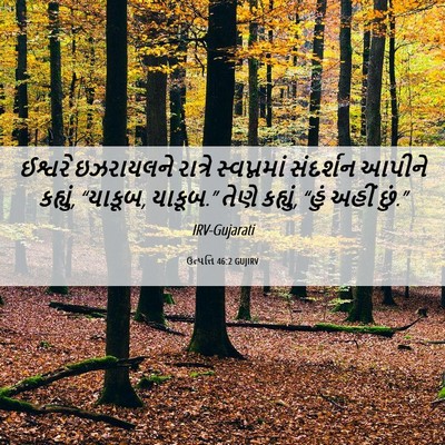 Picture 06 - ઉત્પત્તિ 46:2 GUJIRV - ઈશ્વરે ઇઝરાયલને - Bible Verse Picture