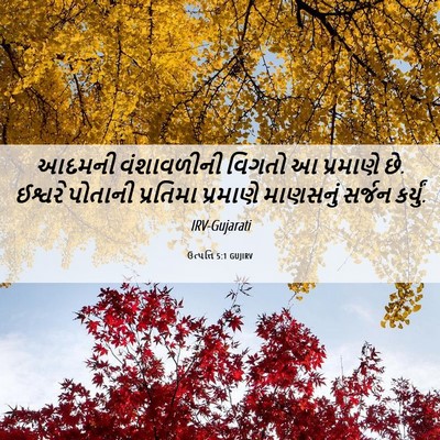 Picture 06 - ઉત્પત્તિ 5:1 GUJIRV - આદમની વંશાવળીની - Bible Verse Picture