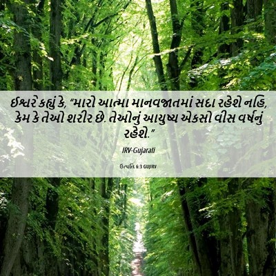 Picture 06 - ઉત્પત્તિ 6:3 GUJIRV - ઈશ્વરે કહ્યું કે, - Bible Verse Picture