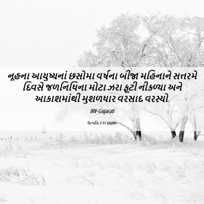 Picture 06 - ઉત્પત્તિ 7:11 GUJIRV - નૂહના આયુષ્યનાં - Bible Verse Picture