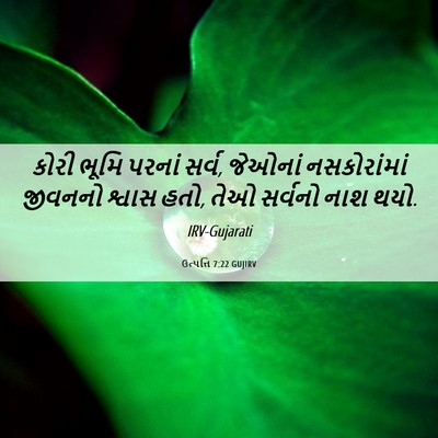 Picture 06 - ઉત્પત્તિ 7:22 GUJIRV - કોરી ભૂમિ પરનાં - Bible Verse Picture