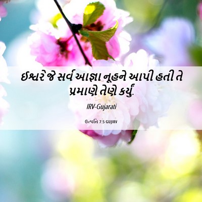 Picture 06 - ઉત્પત્તિ 7:5 GUJIRV - ઈશ્વરે જે સર્વ - Bible Verse Picture