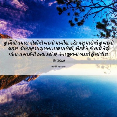 Picture 06 - ઉત્પત્તિ 9:5 GUJIRV - હું નિશ્ચે તમારા - Bible Verse Picture