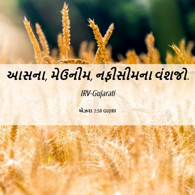 Picture 06 - એઝરા 2:50 GUJIRV - આસના, મેઉનીમ, - Bible Verse Picture