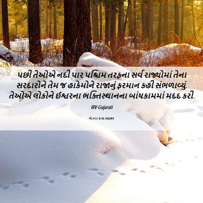 Picture 06 - એઝરા 8:36 GUJIRV - પછી તેઓએ નદી પાર - Bible Verse Picture