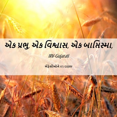 Picture 06 - એફેસીઓને 4:5 GUJIRV - એક પ્રભુ, એક - Bible Verse Picture