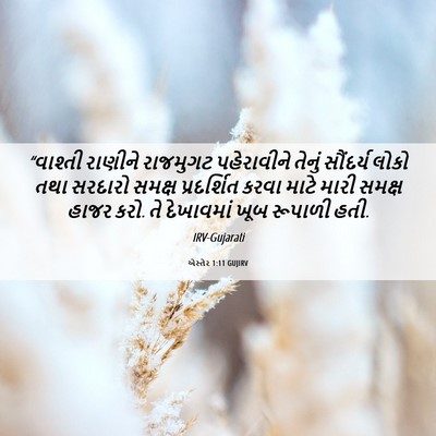 Picture 06 - એસ્તેર 1:11 GUJIRV - “વાશ્તી રાણીને - Bible Verse Picture