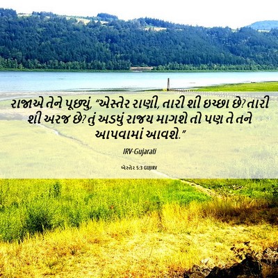 Picture 06 - એસ્તેર 5:3 GUJIRV - રાજાએ તેને - Bible Verse Picture