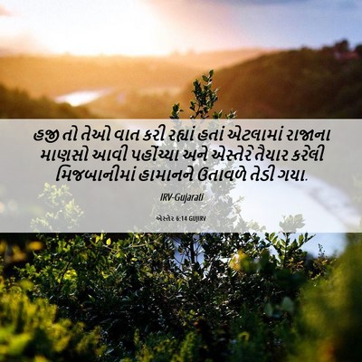 Picture 06 - એસ્તેર 6:14 GUJIRV - હજી તો તેઓ વાત કરી - Bible Verse Picture
