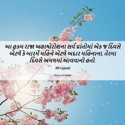 Picture 06 - એસ્તેર 8:12 GUJIRV - આ હુકમ રાજા - Bible Verse Picture