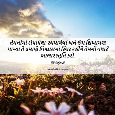 Picture 06 - ક્લોસ્સીઓને 2:7 GUJIRV - તેમનાંમાં - Bible Verse Picture