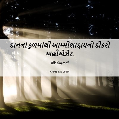 Picture 06 - ગણના 1:12 GUJIRV - દાનનાં કુળમાંથી - Bible Verse Picture
