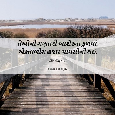 Picture 06 - ગણના 1:41 GUJIRV - તેઓની ગણતરી - Bible Verse Picture