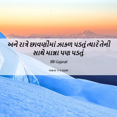 Picture 06 - ગણના 11:9 GUJIRV - અને રાત્રે - Bible Verse Picture