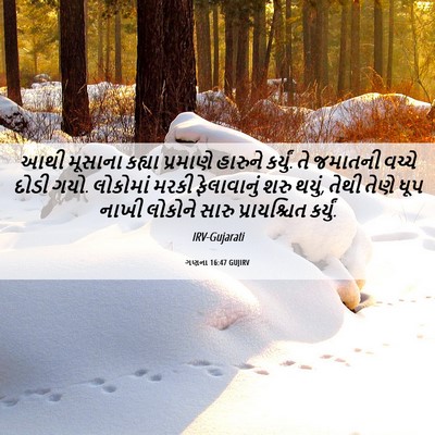 Picture 06 - ગણના 16:47 GUJIRV - આથી મૂસાના કહ્યા - Bible Verse Picture