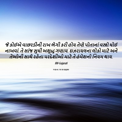 Picture 06 - ગણના 19:10 GUJIRV - જે કોઈએ વાછરડીની - Bible Verse Picture