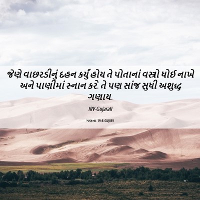 Picture 06 - ગણના 19:8 GUJIRV - જેણે વાછરડીનું - Bible Verse Picture