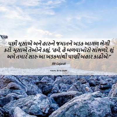 Picture 06 - ગણના 20:10 GUJIRV - પછી મૂસાએ અને - Bible Verse Picture
