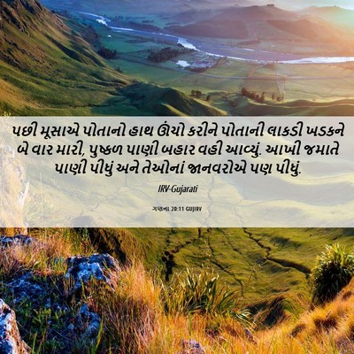 Picture 06 - ગણના 20:11 GUJIRV - પછી મૂસાએ પોતાનો - Bible Verse Picture