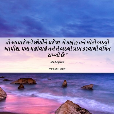 Picture 06 - ગણના 24:11 GUJIRV - તો અત્યારે મને - Bible Verse Picture