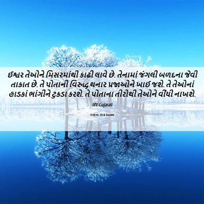 Picture 06 - ગણના 24:8 GUJIRV - ઈશ્વર તેઓને - Bible Verse Picture