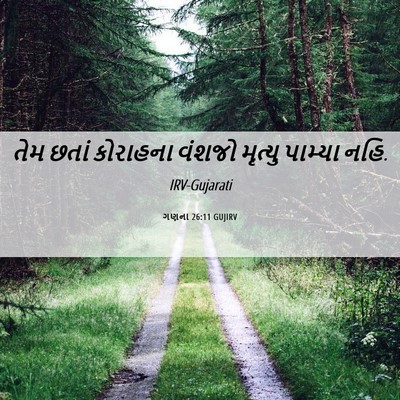 Picture 06 - ગણના 26:11 GUJIRV - તેમ છતાં કોરાહના - Bible Verse Picture