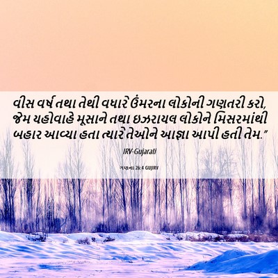 Picture 06 - ગણના 26:4 GUJIRV - વીસ વર્ષ તથા તેથી - Bible Verse Picture