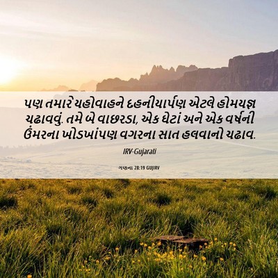 Picture 06 - ગણના 28:19 GUJIRV - પણ તમારે યહોવાહને - Bible Verse Picture