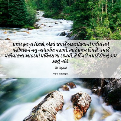 Picture 06 - ગણના 28:26 GUJIRV - પ્રથમ ફળના દિવસે, - Bible Verse Picture