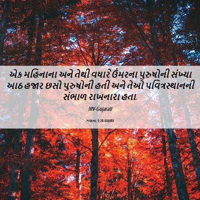Picture 06 - ગણના 3:28 GUJIRV - એક મહિનાના અને - Bible Verse Picture