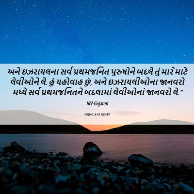 Picture 06 - ગણના 3:41 GUJIRV - અને ઇઝરાયલના સર્વ - Bible Verse Picture