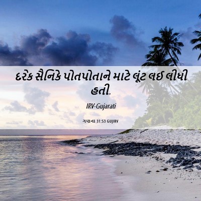 Picture 06 - ગણના 31:53 GUJIRV - દરેક સૈનિકે - Bible Verse Picture
