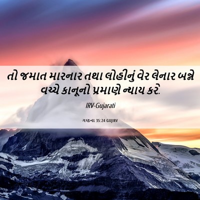 Picture 06 - ગણના 35:24 GUJIRV - તો જમાત મારનાર તથા - Bible Verse Picture