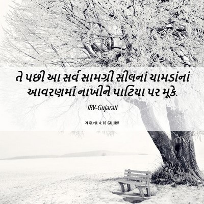 Picture 06 - ગણના 4:10 GUJIRV - તે પછી આ સર્વ - Bible Verse Picture