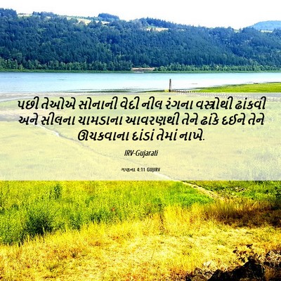Picture 06 - ગણના 4:11 GUJIRV - પછી તેઓએ સોનાની - Bible Verse Picture