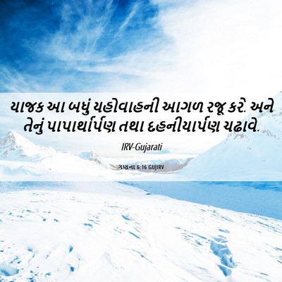 Picture 06 - ગણના 6:16 GUJIRV - યાજક આ બધું - Bible Verse Picture