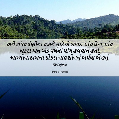 Picture 06 - ગણના 7:17 GUJIRV - અને શાંત્યર્પણોના - Bible Verse Picture