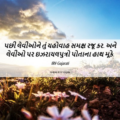 Picture 06 - ગણના 8:11 GUJIRV - પછી લેવીઓને તું - Bible Verse Picture