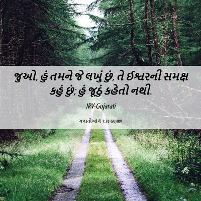 Picture 06 - ગલાતીઓને 1:20 GUJIRV - જુઓ, હું તમને જે - Bible Verse Picture
