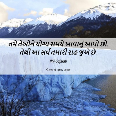 Picture 06 - ગીતશાસ્ત્ર 104:27 GUJIRV - તમે તેઓને યોગ્ય - Bible Verse Picture