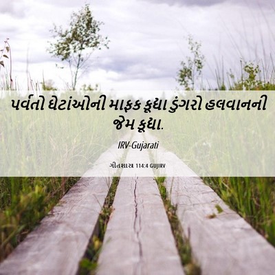Picture 06 - ગીતશાસ્ત્ર 114:4 GUJIRV - પર્વતો ઘેટાંઓની - Bible Verse Picture