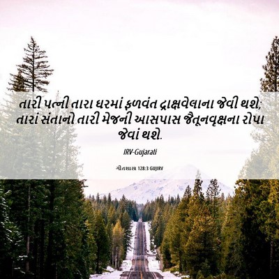 Picture 06 - ગીતશાસ્ત્ર 128:3 GUJIRV - તારી પત્ની તારા - Bible Verse Picture